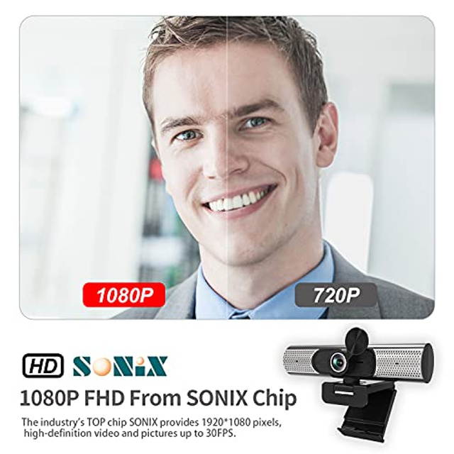 Webcam Camera with Speaker & Microphone,1080P HD Web Camera with Privacy Cover, ?110&not;8 View Computer Camera, Plug and Play USB Webcam, for Conferencing/Video Calling,Streaming/YouTube, Laptop/Desktop