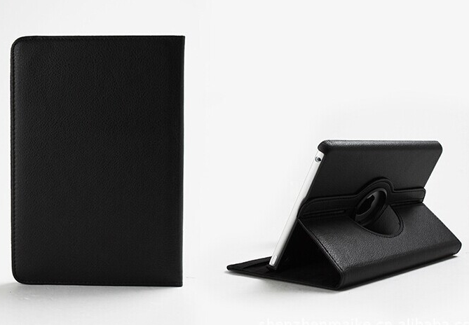 360 Degree Rotatable Flannel Twill Fine Protected Case for New iPad (iPad 3) / iPad 2 / iPad 4 / iPad, Black