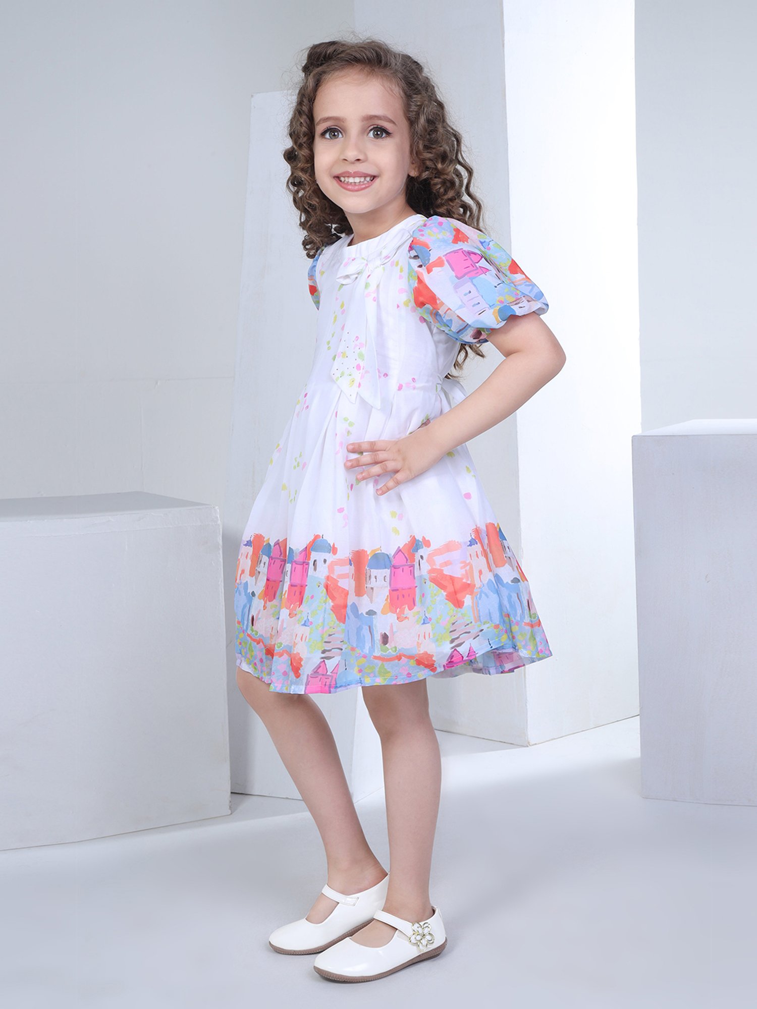 Peppermint Kids Multicolor Printed Dress