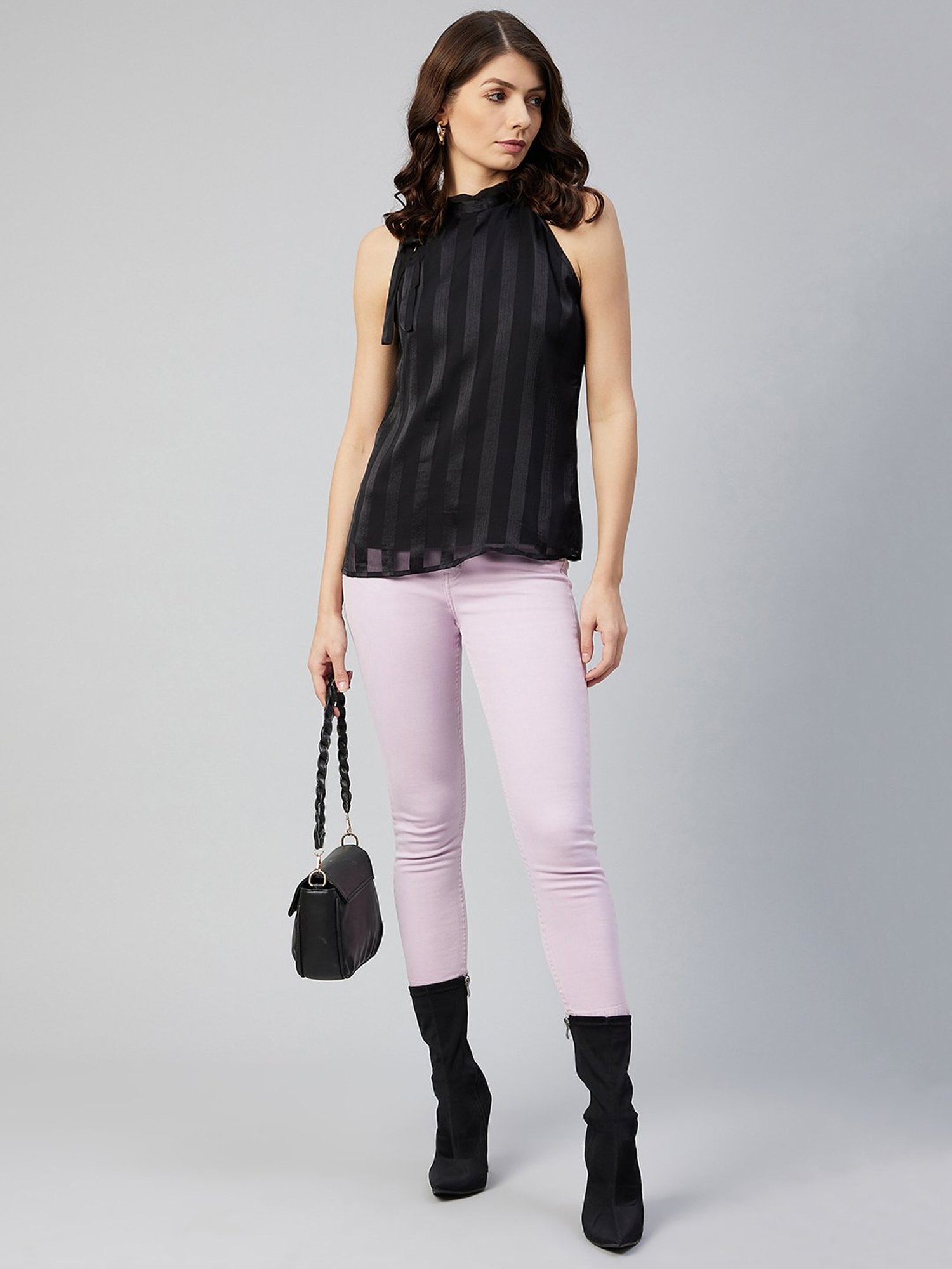 Marie Claire Black Striped Top