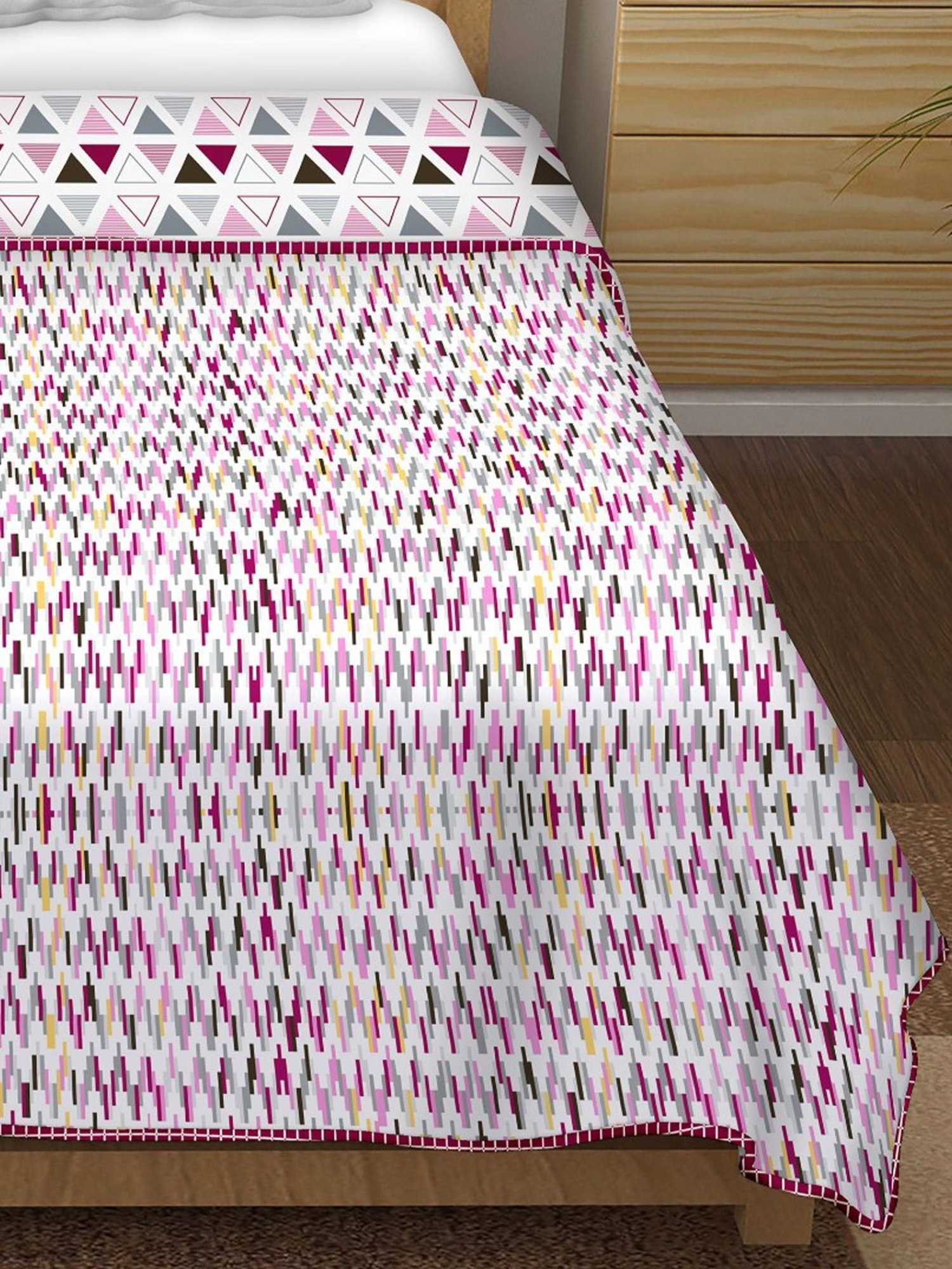 BELLA CASA Finland Printed Multicolor 180 TC Cotton King Reversible AC Dohar