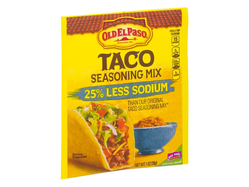 Old El Paso 25% Less Sodium Taco Seasoning 1oz