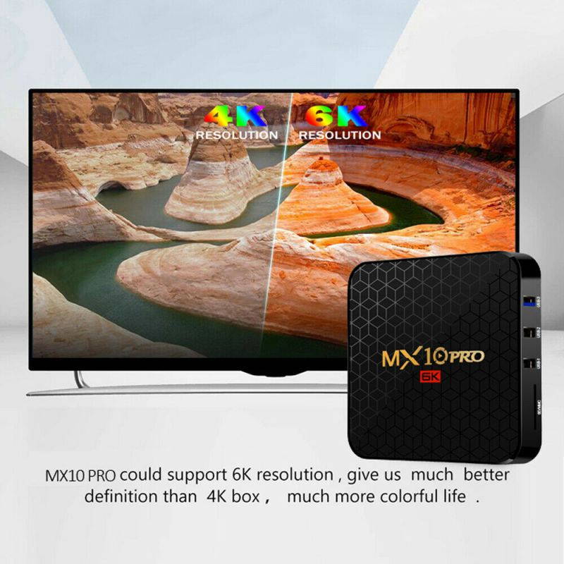 MX10 PRO 4GB/32GB 6K Android 9.0 TV BOX Allwinner H6 Quad Core USB WiFi 3D Media