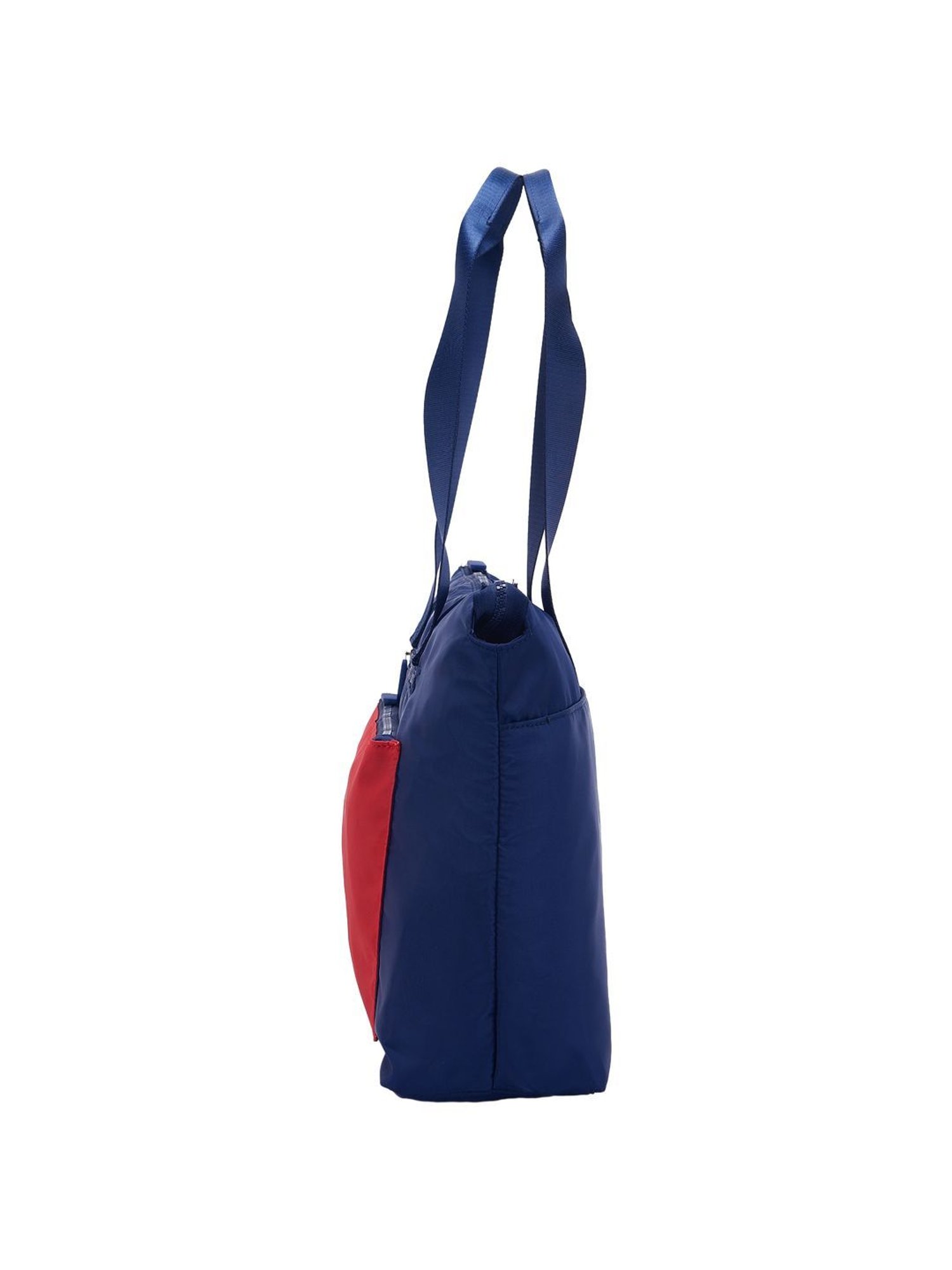 Nautica Navy Blue & Red Color Block Medium Tote Handbag