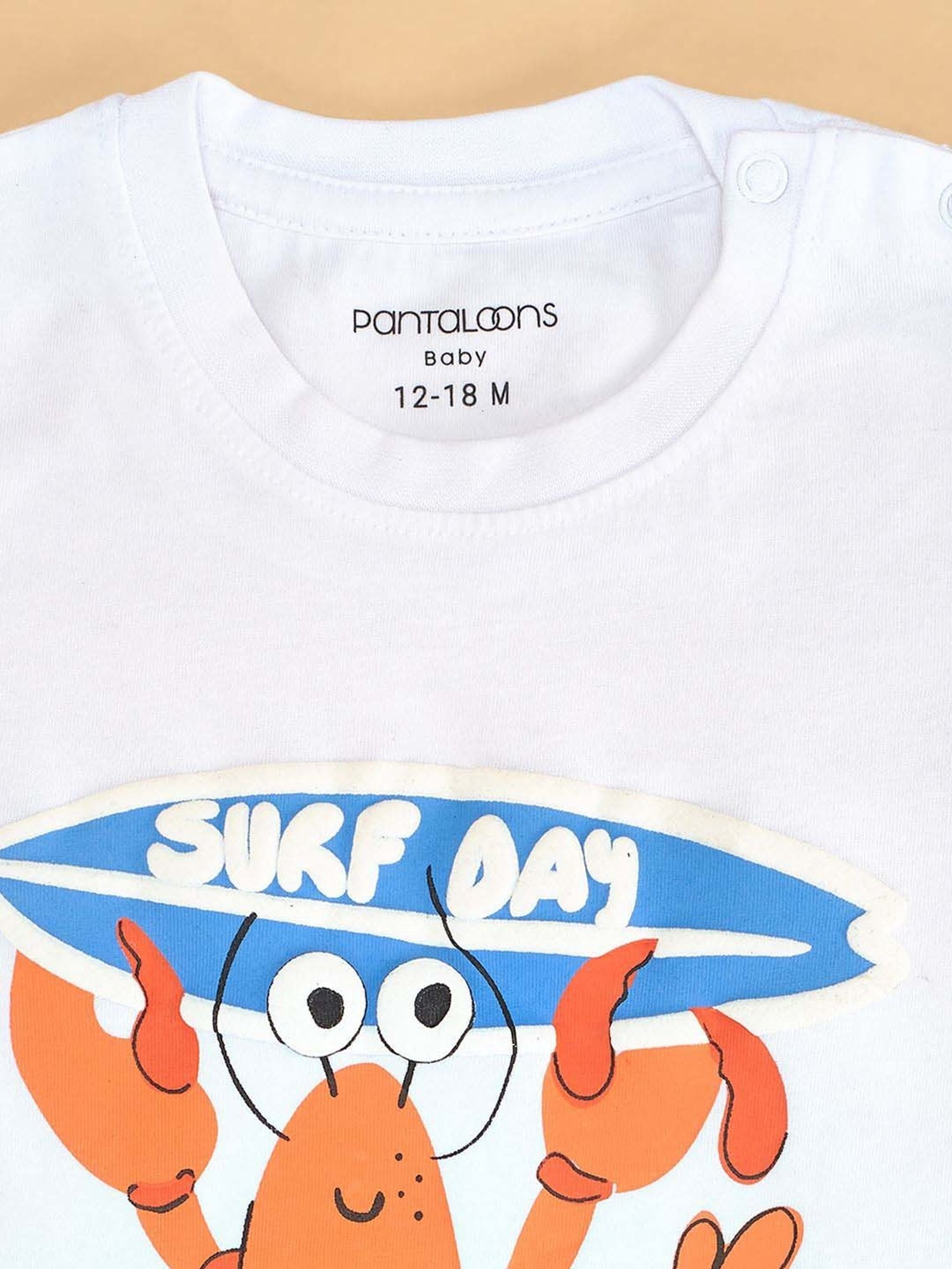 Pantaloons Baby Kids Bright White Cotton Printed T-Shirt