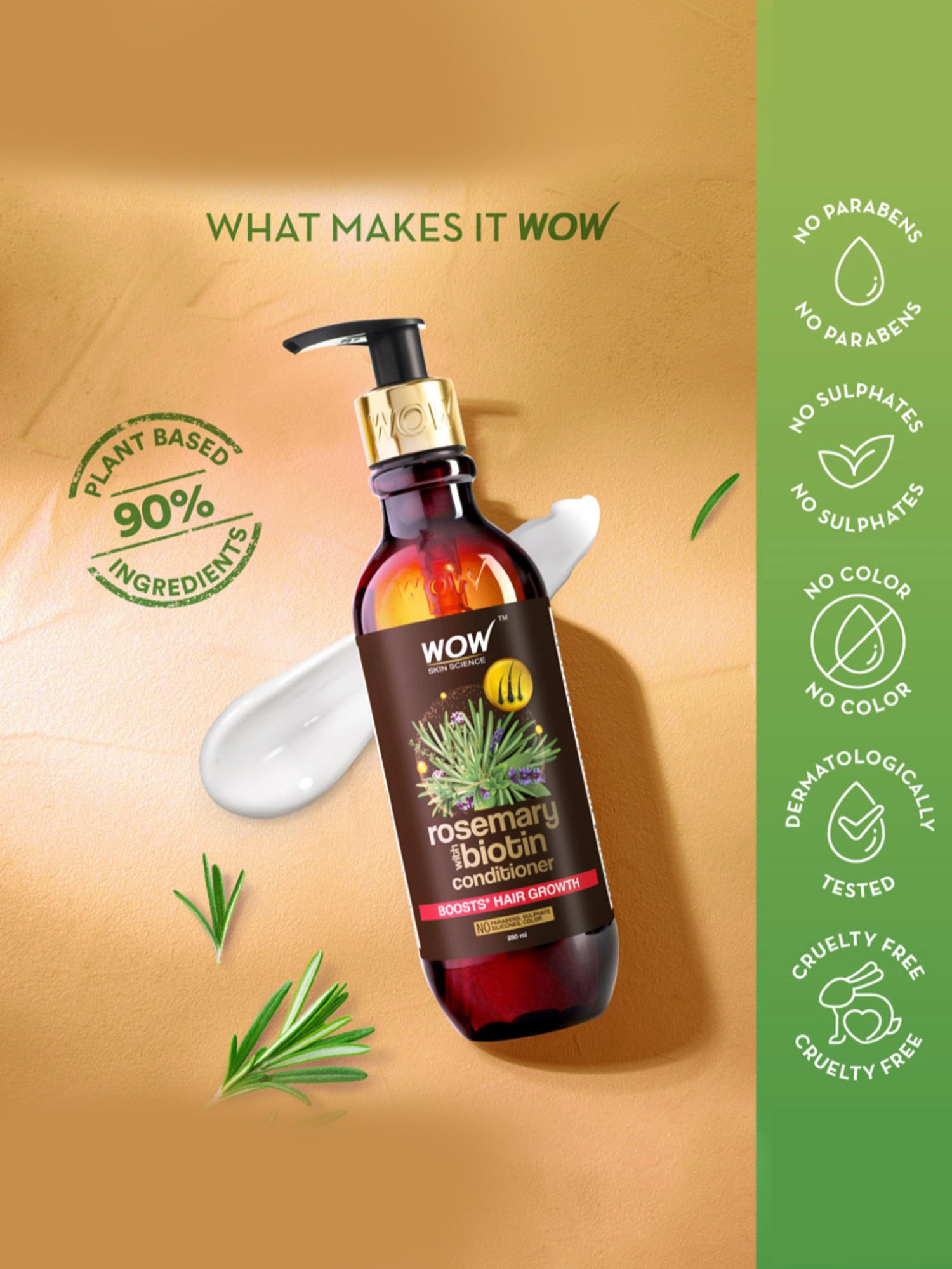 WOW Skin Science Rosemary with Biotin Conditioner - 250 ml