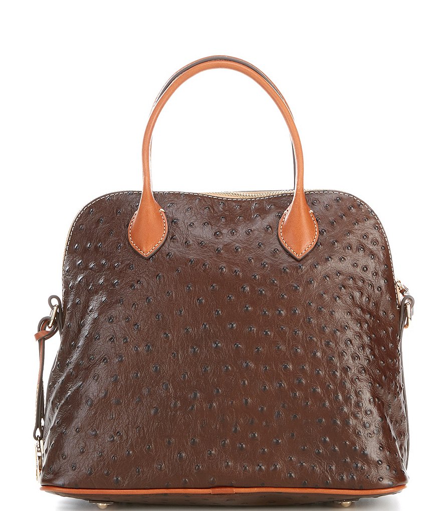 Dooney & Bourke Ostrich Collection Large Domed Satchel Bag