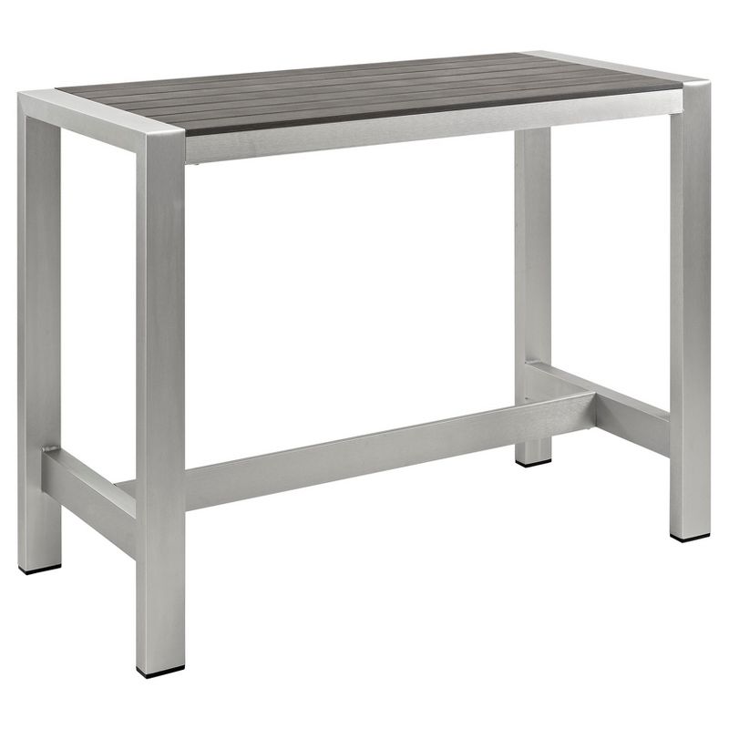 Renaissance Square Outdoor Patio Stacking Table - Gray - Vifah