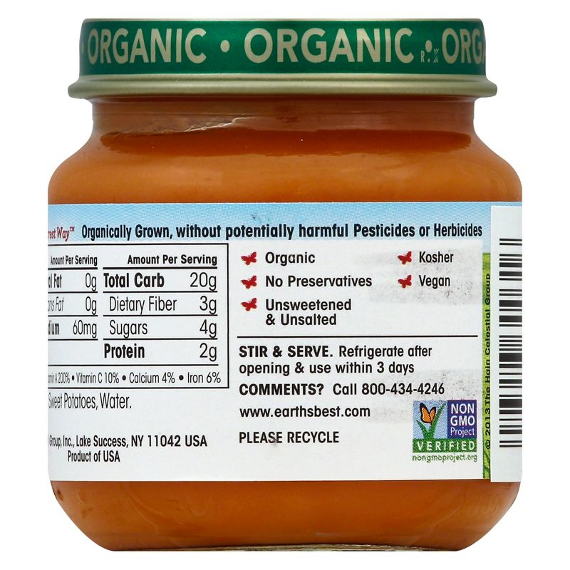 Earth's Best Organic Pureed Baby Food Sweet Potatoes - 4oz