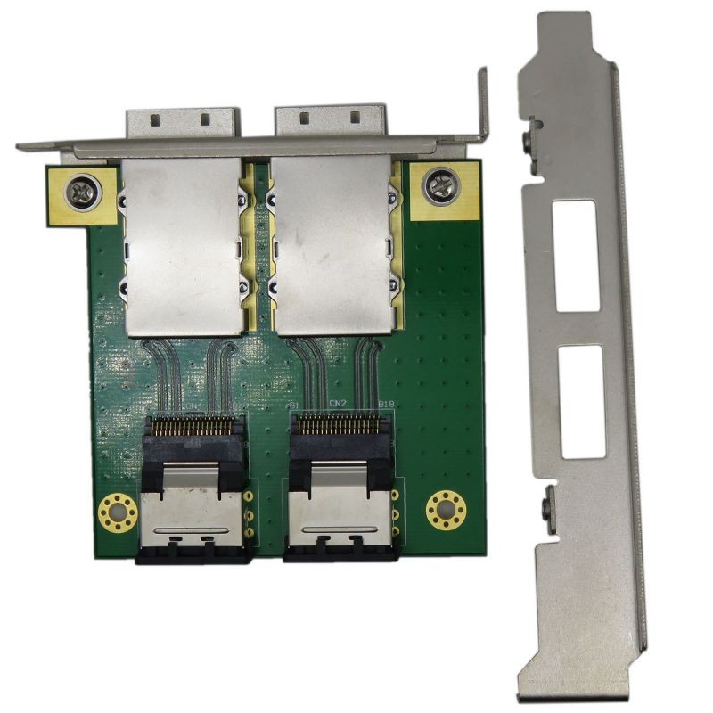 CableDeconn Dual Mini SAS SFF-8088 to SAS36P SFF-8087 Adapter in PCI Bracket