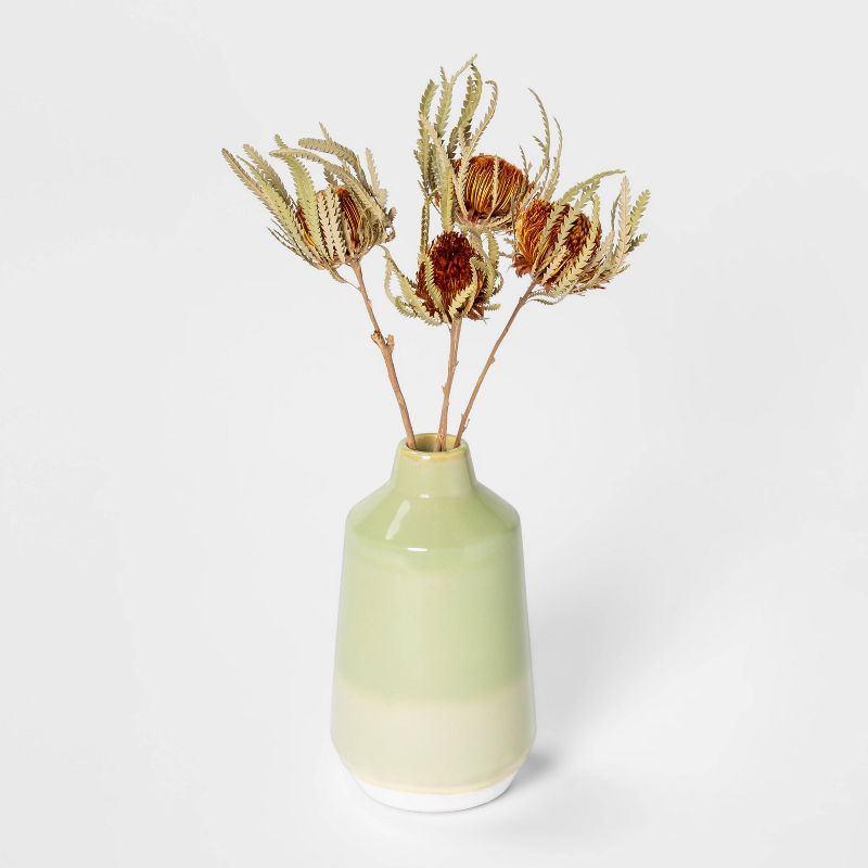 25" 4pc Dried Dryandra Bunch Yellow - Smith & Hawken™