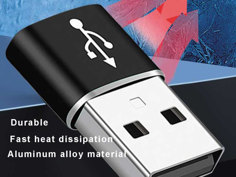 USB C 3.0 Female to USB3.0  Male Adapter (2 Pack) (Upgraded Version),Type C to USB A Connector,Works with Laptops,Chargers,and More Devices with Standard USB A Interface (Black)