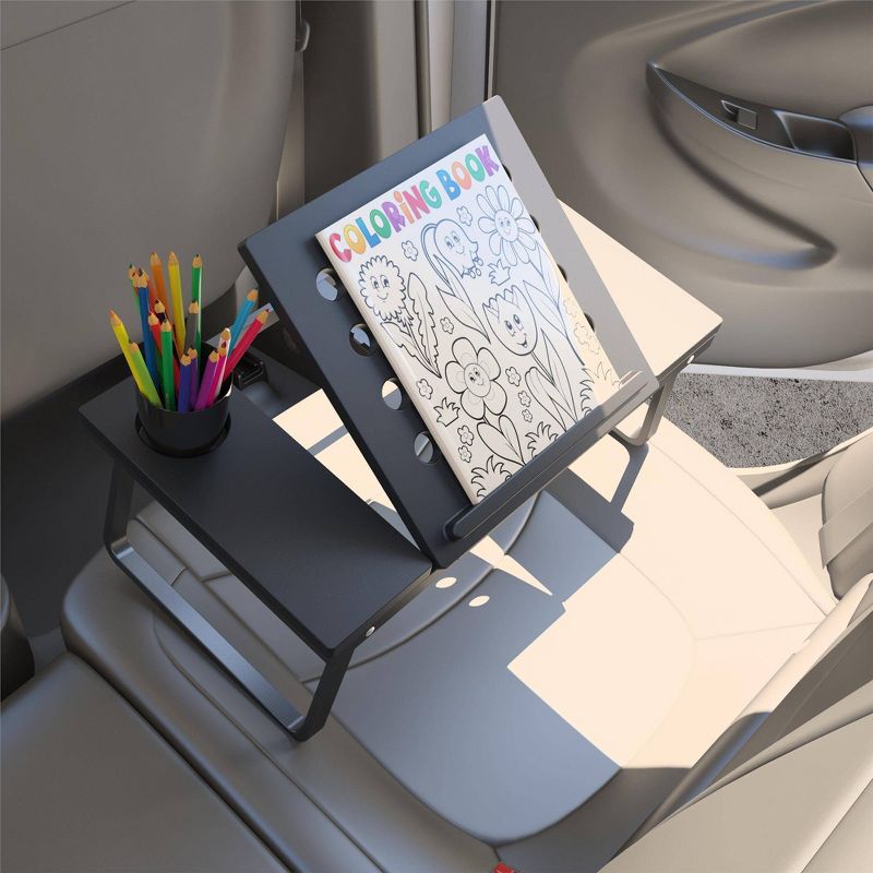 Folding Lap Activity Tray with Molded Cup and Electronic Device Holder Black - Room & Joy