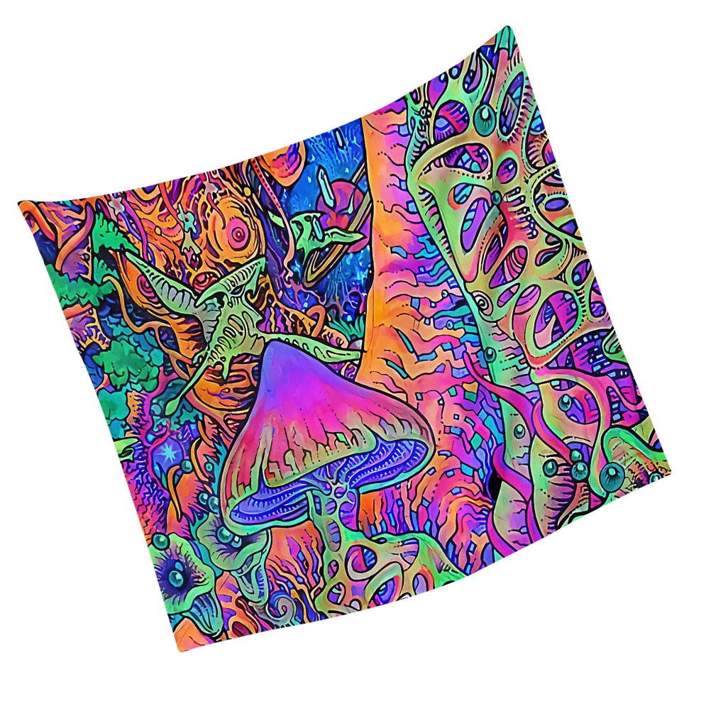 Mushroom Printed Tapestry Unique Background Cloth Hanging Cloth Decoration