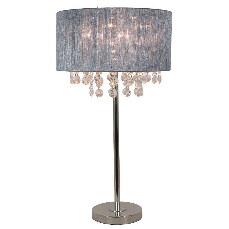27" x 13" Penelope String Table Lamp Brushed Nickel - Decor Therapy