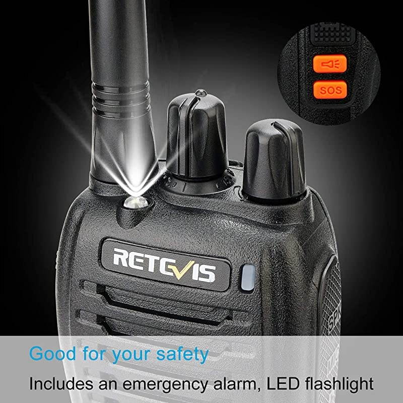 RT46 Walkie Talkies for Adult,Rechargeable Two Way Radio with Earpiece, Emergency Flashlight Dual Power VOX,2 Way Radio for Outdoor Hiking Mountain Climbing Camping(4 Pack)