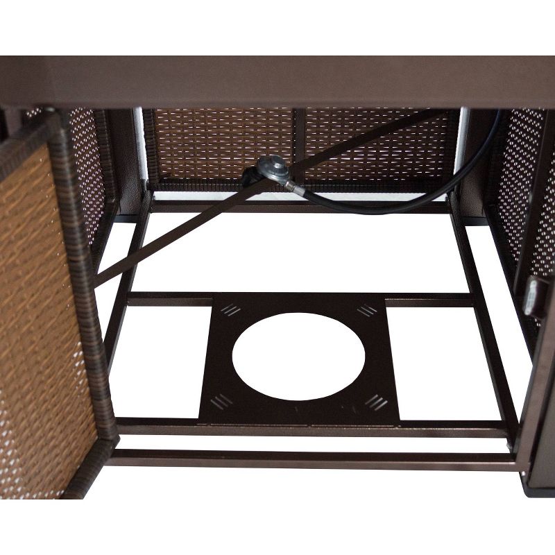 Pleasant Hearth Rio 38" Wicker and Bronze Gas Fire Pit Table