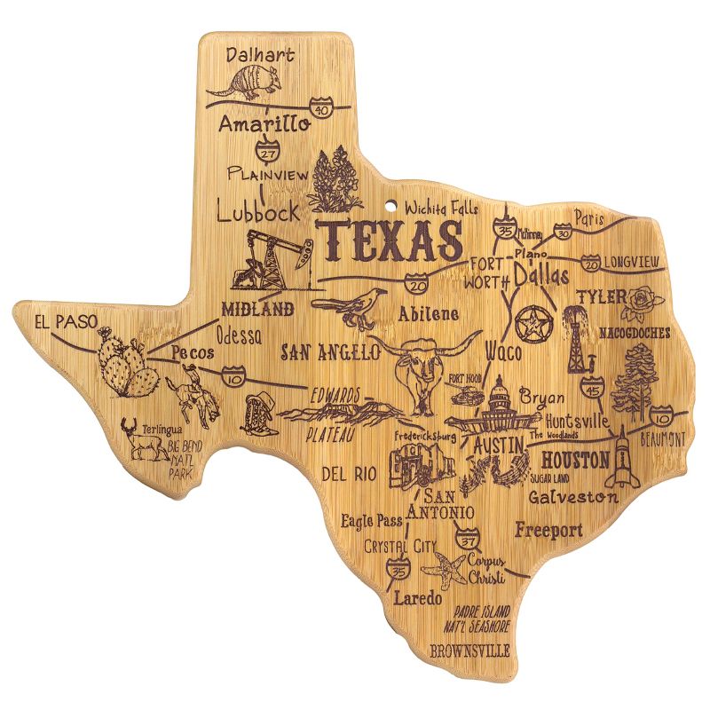 Totally Bamboo Destination Texas Cutting Board 14" x 13.5"