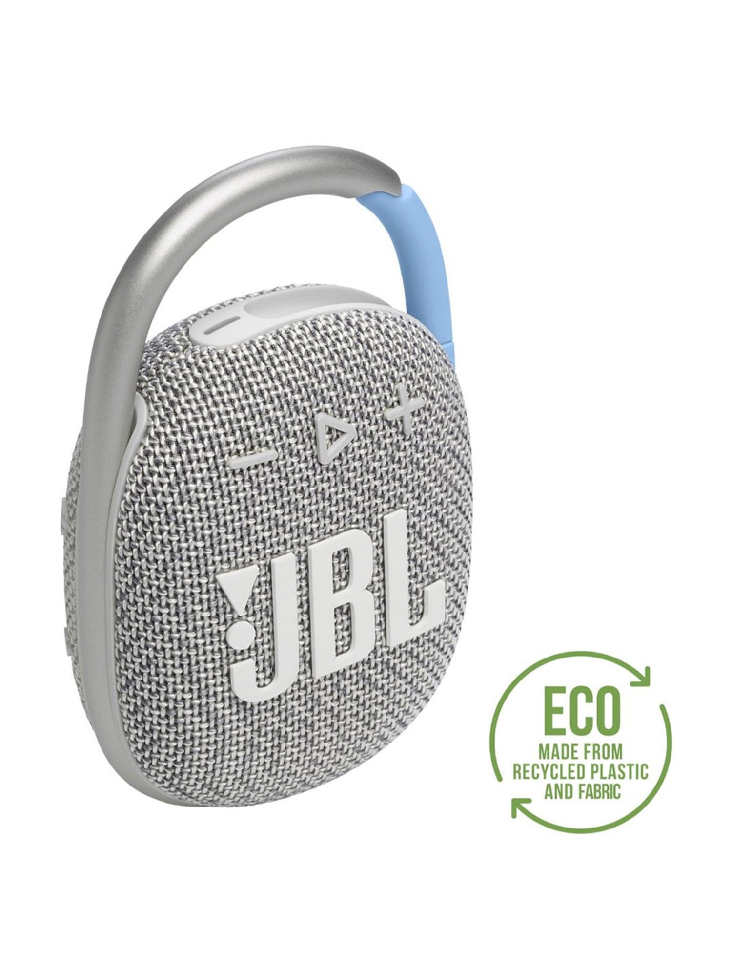 JBL Clip 4 Eco, 10W Wireless Portable Bluetooth Speaker with Pro Sound Dust & Waterproof (White)