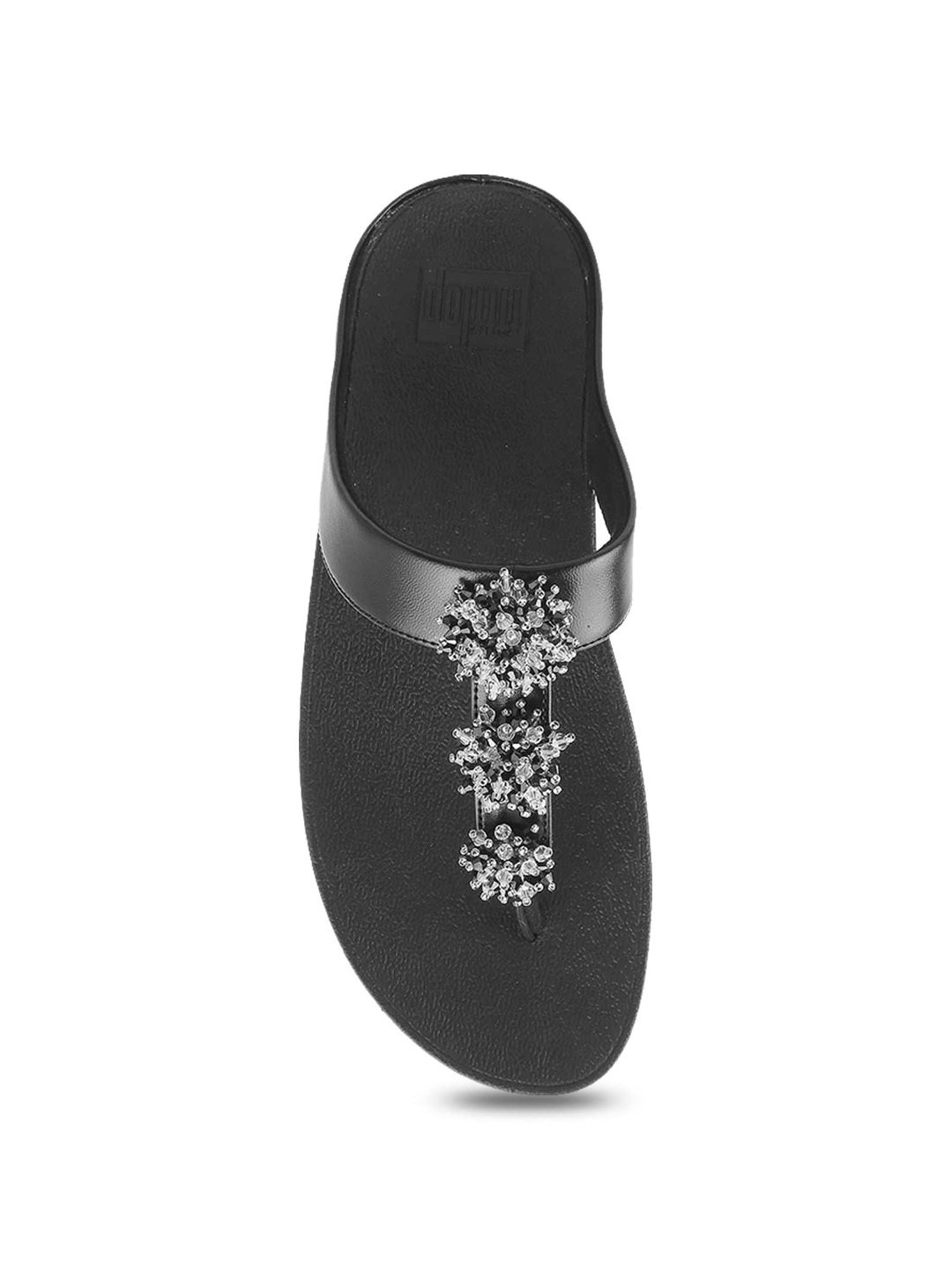 FitFlop Women's Black Thong Wedges