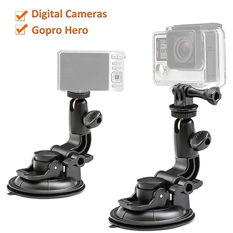 Duty Camera Car Windshield Mount with 1420 Adapter for GoPro Hero Series and All Cameras