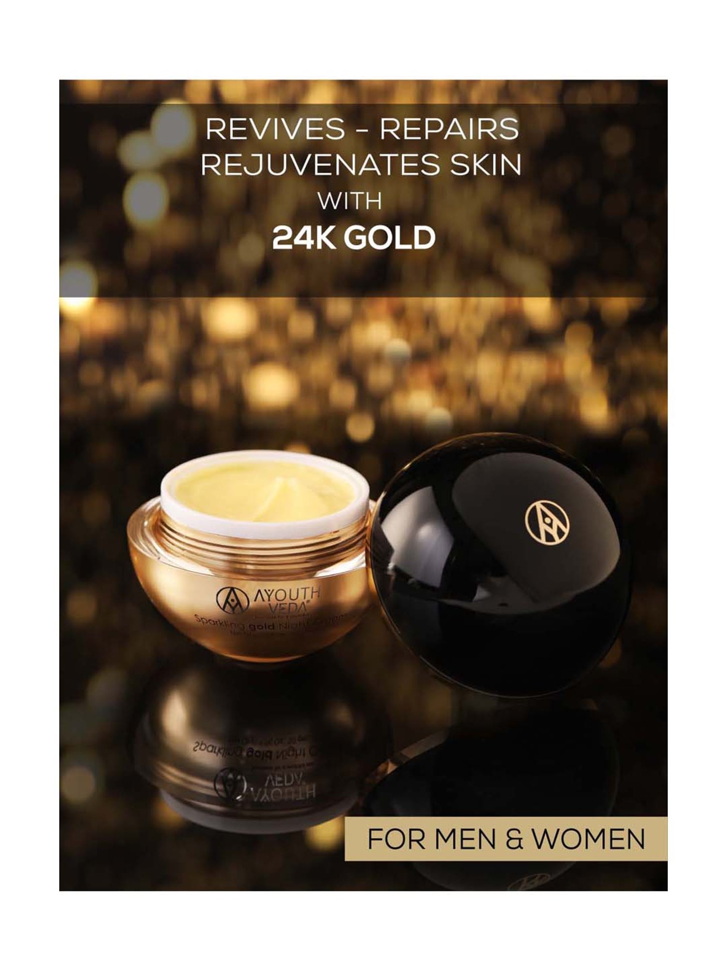 AyouthVeda Sparkling Gold Night Cream - 50 gm