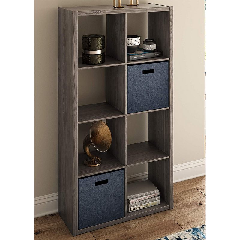 ClosetMaid 458500 Heavy Duty Decorative Bookcase Open Back 8-Cube Storage Organizer in Graphite Gray for Home, Closet, Office, or Toys