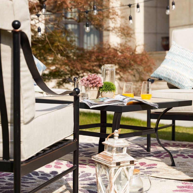 5pc Conversation Steel Patio Seating Sets Cream -  Lokatse