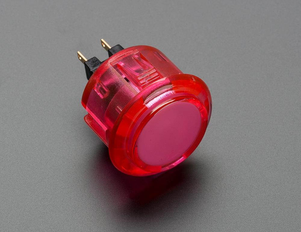 Arcade Button - 30mm Translucent Pink