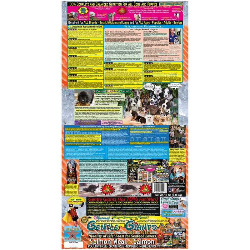 Gentle Giants Grain Free Salmon Feast Complete & Balanced Dry Dog Food - 18lbs