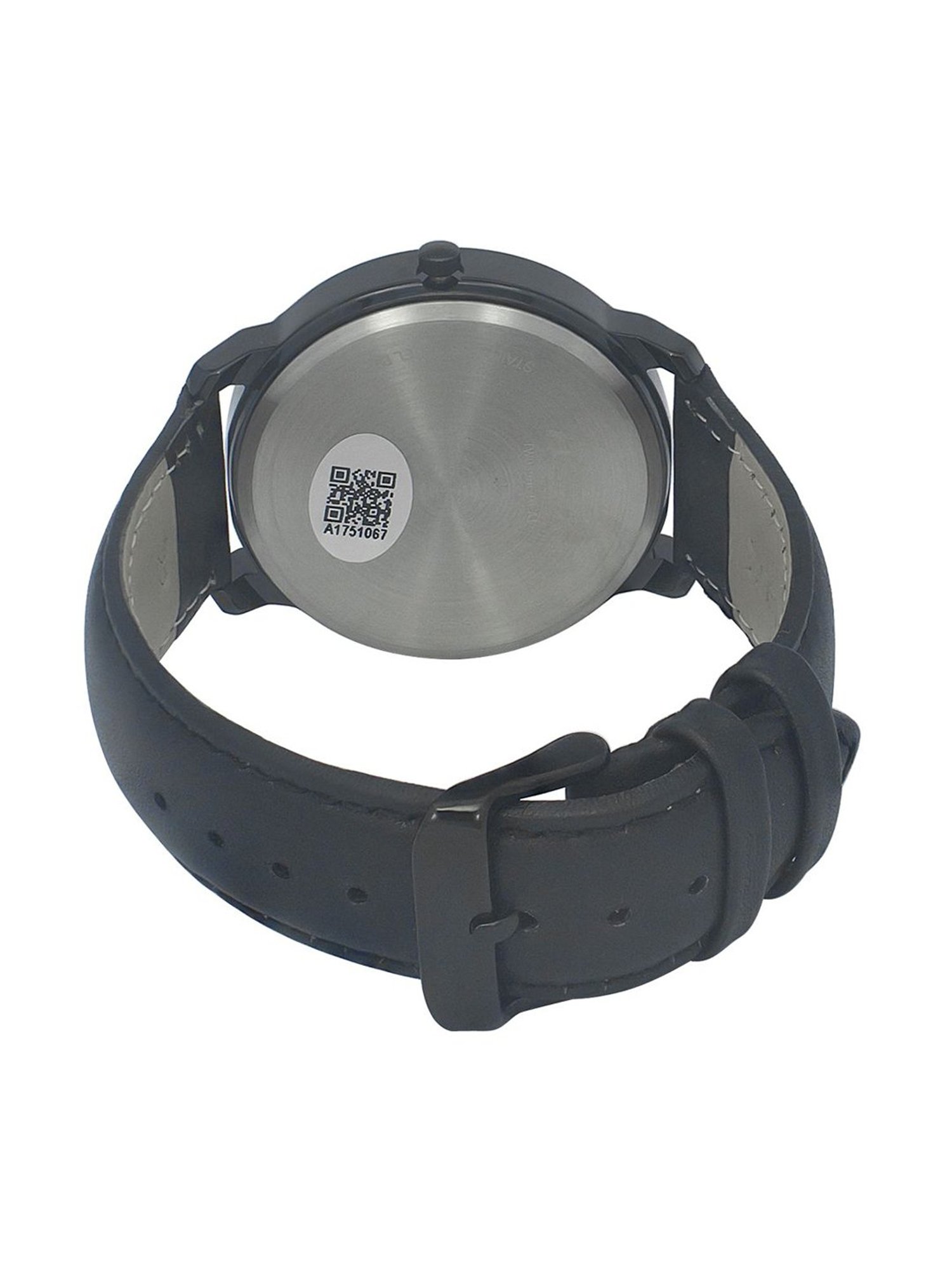 Helix By Timex Black Round Dial Analog Leather Men Watch - TW039HG10