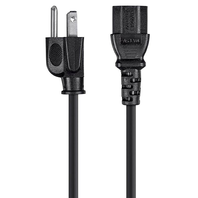 Power Cord - 20 Feet - Black | NEMA 5-15P to IEC 60320 C13, 18AWG, 10A/1250W, 3-Prong