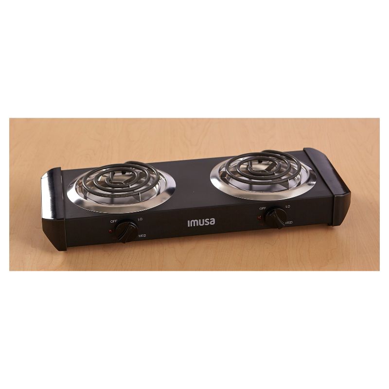 IMUSA Electric Double Burner- Black