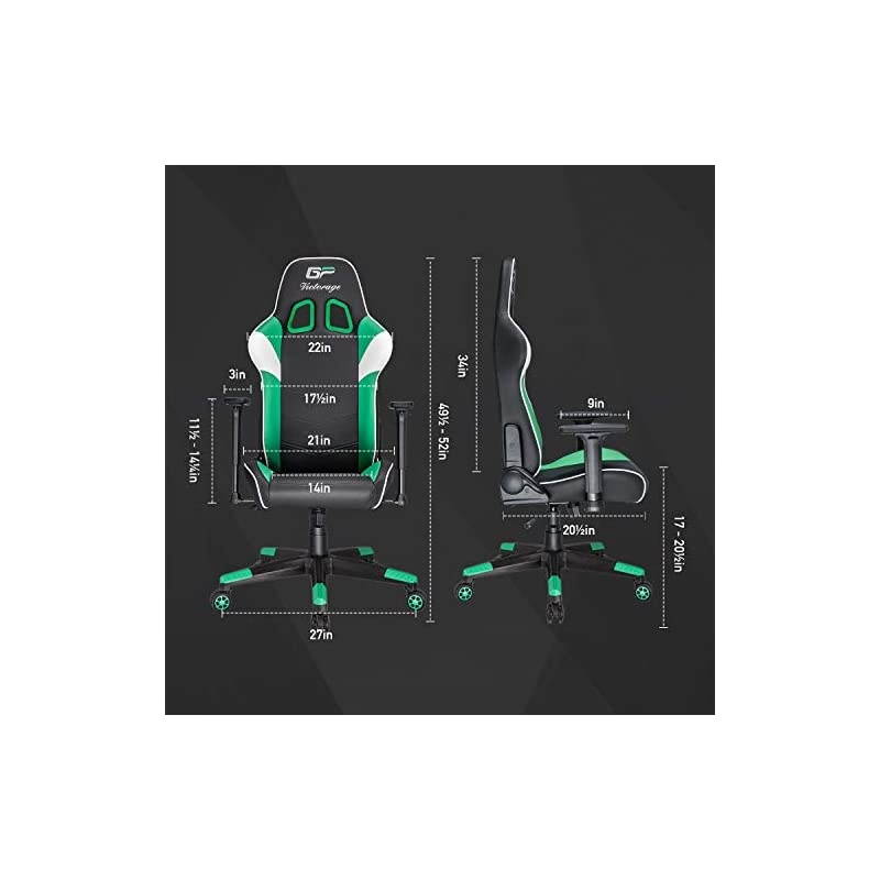 Gaming Chair GP Series- Professional & Textured- Gaming/Streaming - Long time Sitting- Inspired by Racing car- Ergonomic Design- Rocking Function (Blue)