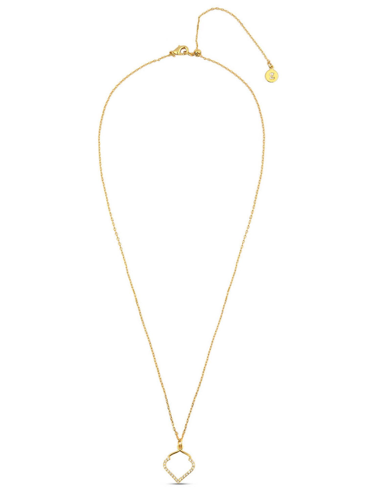 Accessorize London Z Real Gold-plated CZ Pendant Necklace for Women