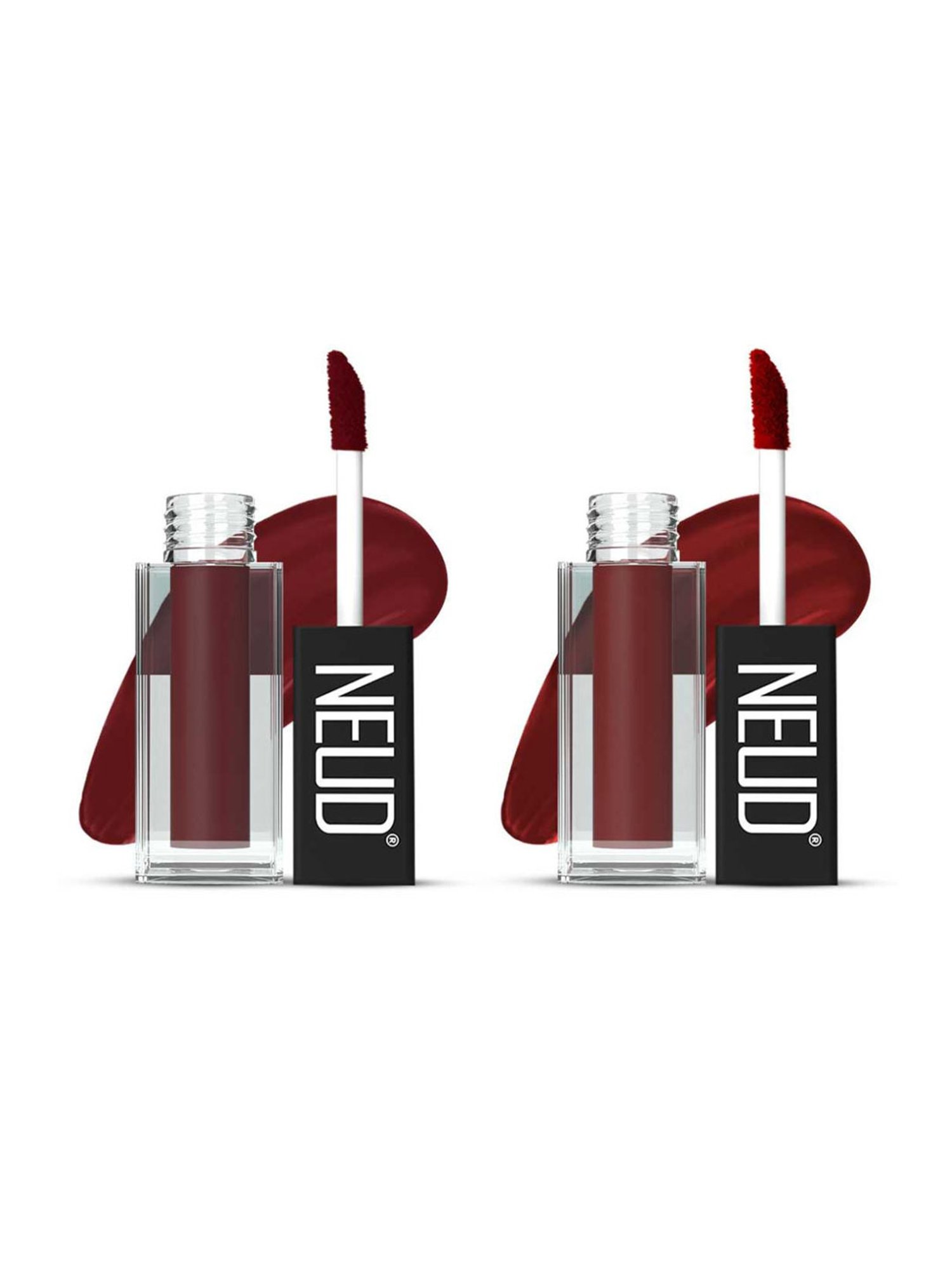 Neud Matte Liquid Lipstick Combo Mocha Brownie & Red Kiss with Two Lip Gloss Free