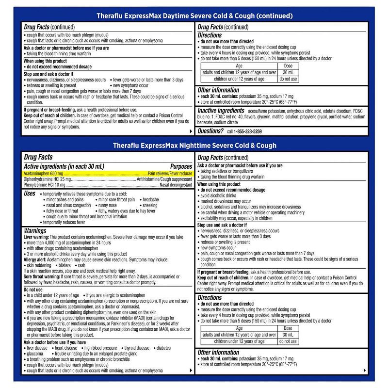 Theraflu ExpressMax Severe Cold & Cough Day/Night Relief Liquid - 8.3 fl oz/2ct