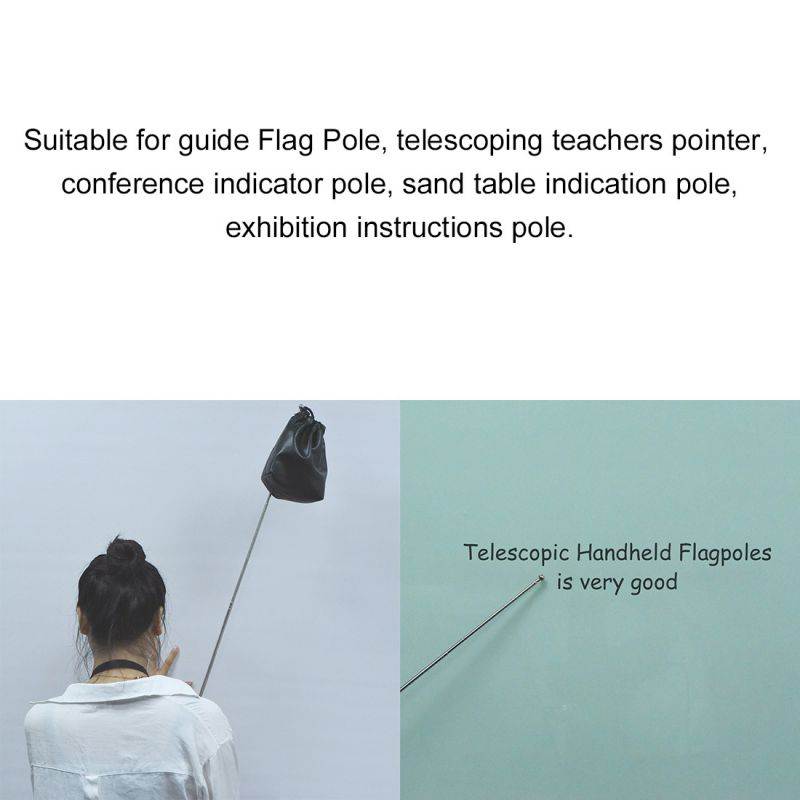 3pcs 3.94ft/1.2M,Telescopic Handheld Flagpoles,Stainless Steel,Telescopic Guide Flag Pole,Teaching Pointer,for Tour Guides and Teachers,Orange