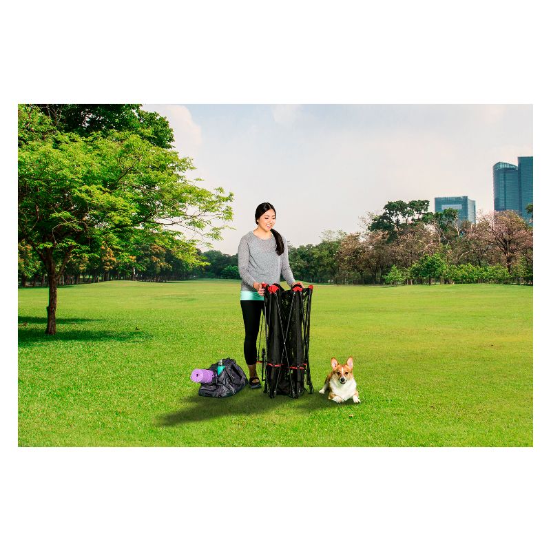 dbest products Pet Smart Cart Carrier Crate Kennel Cage Bag with Wheels and Padded Bed for Airline Airplane Travel with Cats and Dogs, Large (Black)