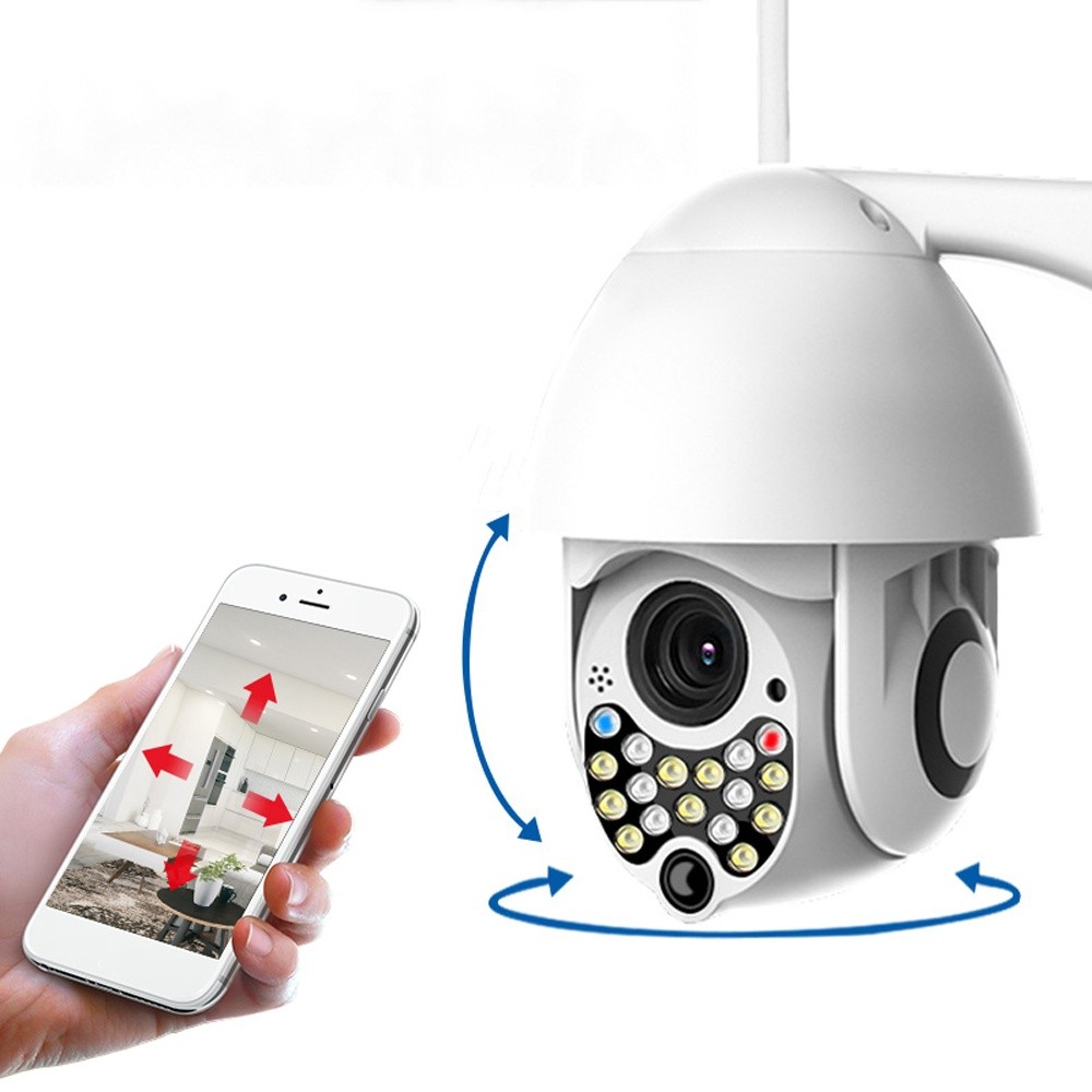 1080P 17 LED Light 3 Night Vision Modes Smart Wifi IP Camera Automatic Tracking IP66 Two-way Audio Dome Outdoor Monitor CCTV -UK Plug