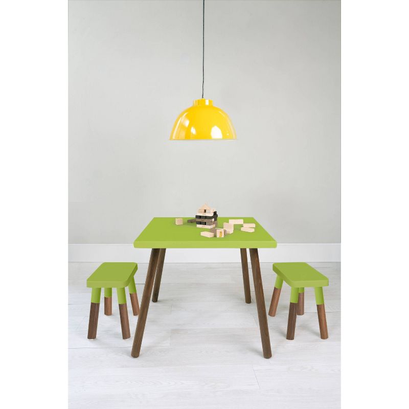 Set of 2 Peewee Wood Veneer Kids' Chairs Walnut/Green - Nico & Yeye