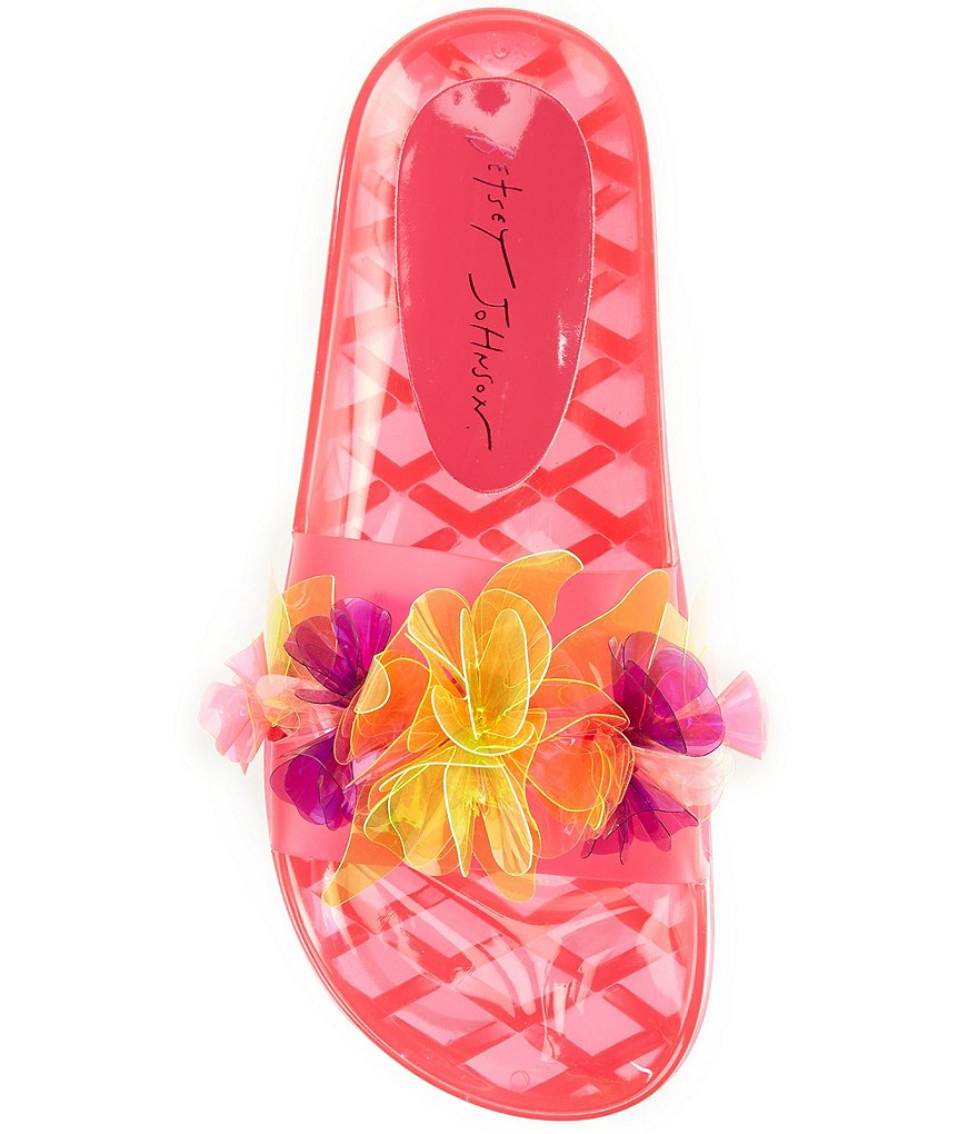 Betsey Johnson Luela Flower Detail Pool Slides