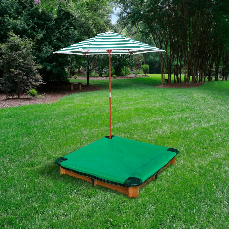 Gorilla Playsets Interlocking Sandbox with Cover and Umbrella