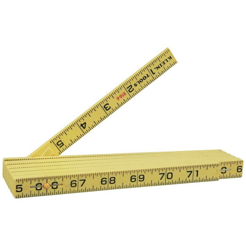 Klein Tools 910-6 Fiberglass 6 ft. Inside Reading Folding Ruler