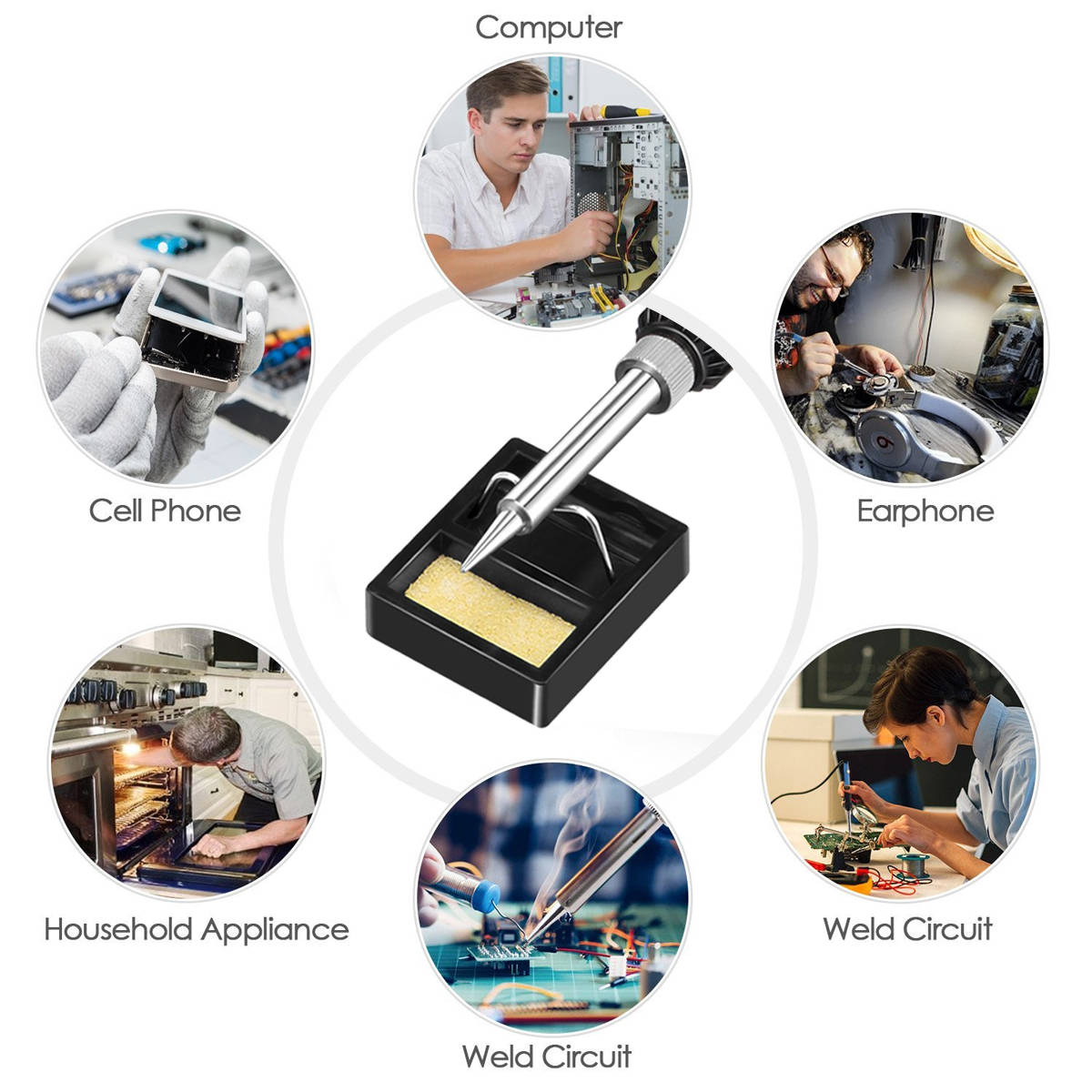 60W Solder Iron Kit Welding Electric Soldering Adjustable Temperature Multimeter