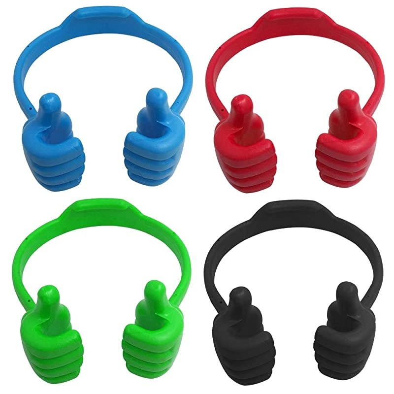 4 Packs OK Cell Phone Stands Adjustable Flexible Silicone Cellphone Tablet StandMobile Smartphone Mount Cradle Tablet Computer Display Holder for Compatible for Desk Desktop4 Colors