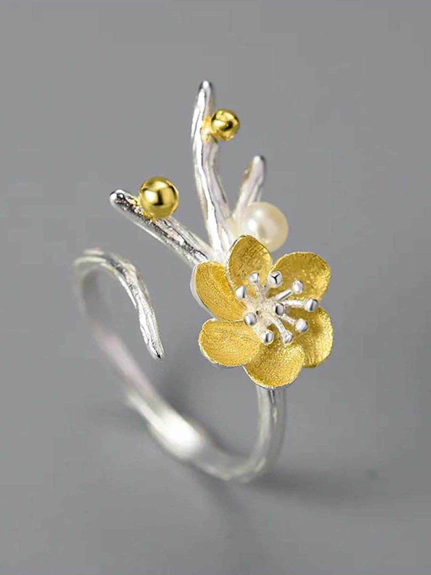 Rihi by P.C. Chandra Jewellers 925 Silver Plum Ring for Women & Girls