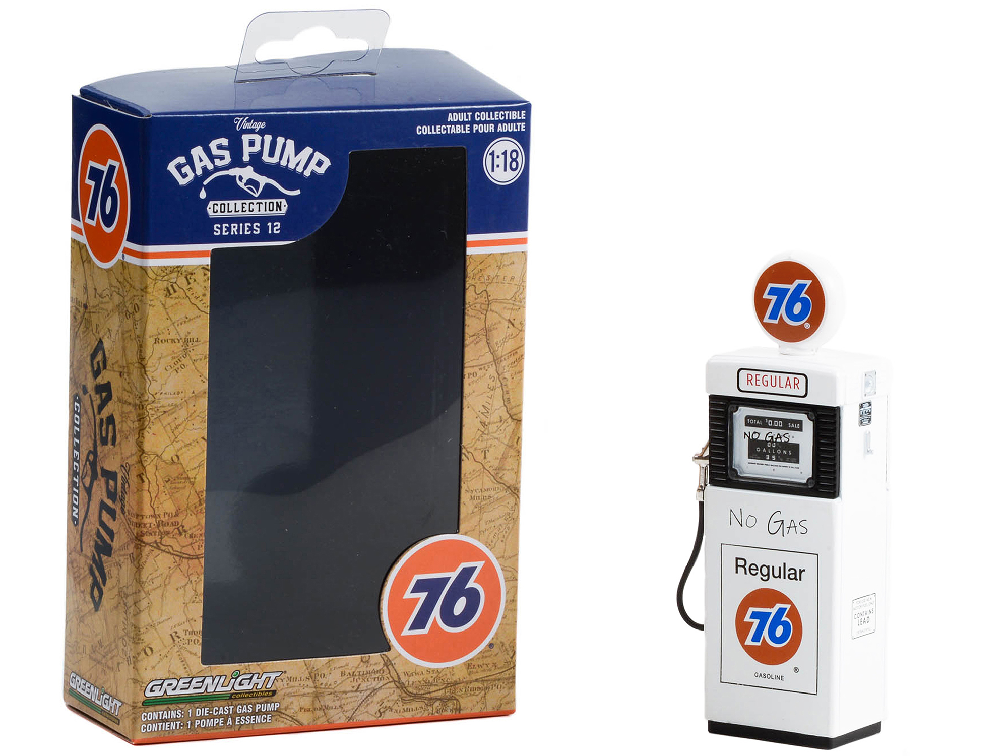 "Studebaker" Vintage Cylinder Gas Pump 1/18 Diecast Replica by Road Signature