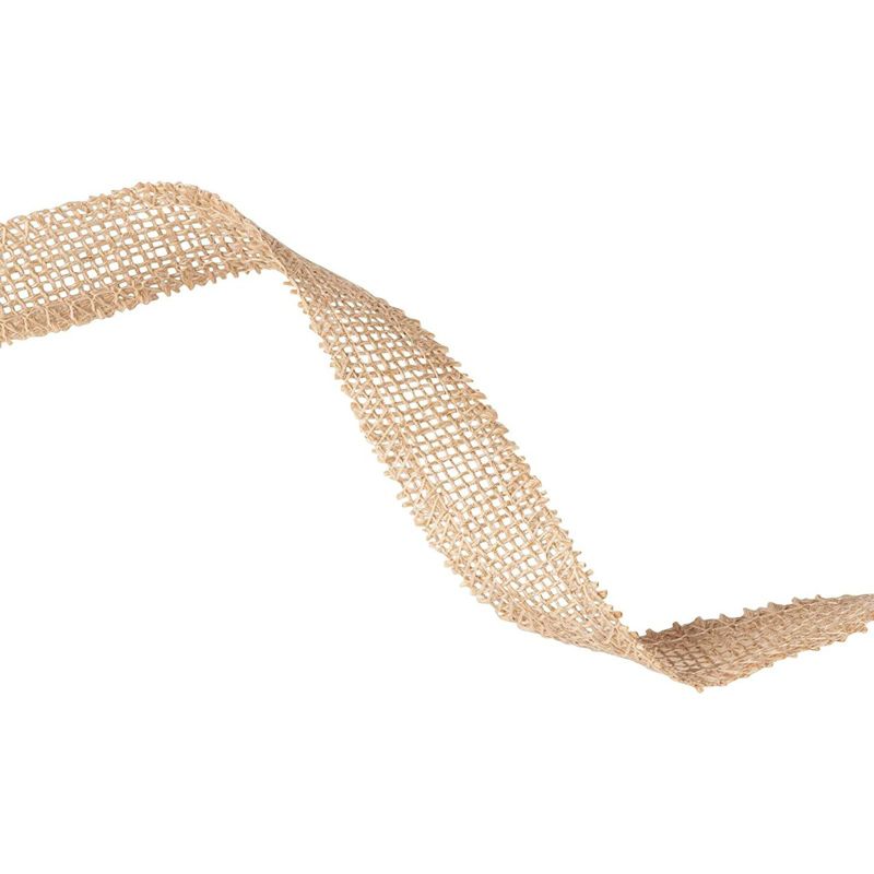 Genie Crafts 12 Pack 1-Inch Brown Burlap Fabric Roll, Ribbon for Arts and Crafts, 2.2 Yards