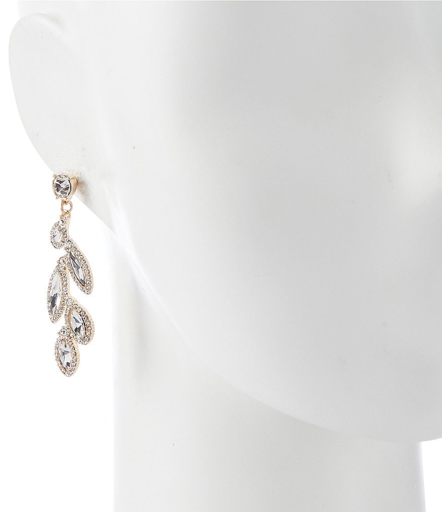 Gemma Layne Pave Navette Stone Drop Earrings
